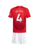 Manchester United Matthijs de Ligt #4 Domácí dres pro děti 2024-25 Krátký Rukáv (+ trenýrky)